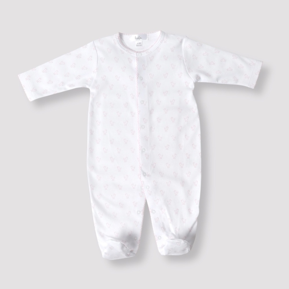 Baby Girls Pima Cotton Sleeper Pajama Footie Playsuit Pink Outfit Hola Baby